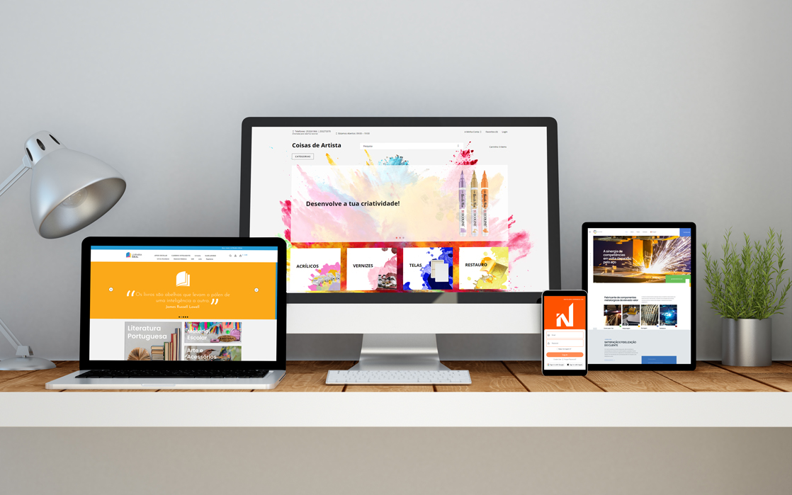 Mockups de sites responsivos